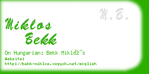 miklos bekk business card